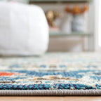 SAFAVIEH Madison Collection Runner Rug - 2'2" x 6', Navy & Beige, Boho Diamond Distressed Design, Non-Shedding & Easy Care, Ideal for High Traffic Areas in Living Room, Bedroom (MAD418M)