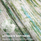 2x8 Modern Abstract Runner Rug for Hallways, Green Grey Multi Super Soft Hallway Decor Kitchen Rugs with Non-Slip, Non-Shedding Washable Rug for Entryway Bedroom Bathroom Laundry Indoor