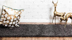 Unique Loom Solid Shag Collection Area Rug (2' 7" x 10' Runner, Graphite Gray)