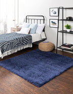 Unique Loom Solo Collection Area Rug - Calabasas (4' 1" Square, Navy Blue)