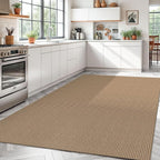 Braided Area Rug 5x7 Ft Washable Rugs for Living Room Non Slip Bedroom Rugs Dining Room Rug Cotton Living Room Woven Floor Carpet for Nursery Playroom, Orange/Tan/Brown