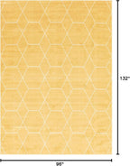 Unique Loom Trellis Frieze Collection Area Rug - Geometric (8' x 11', Yellow/ Ivory)