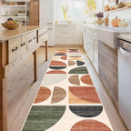 MUJOO Boho Runner Rug Washable,2x8 Area Rugs for Hallways Kitchen Bedroom Entryway Bathroom,Non Slip Carpet Long Mat Indoor,Soft Modern Abstract Bohemian Terracotta
