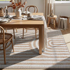 Rugshop Abstract Arch Shag Area Rug Beige 5' x 7' Great for Bedrooms, Living Rooms, or Under Coffee Tables