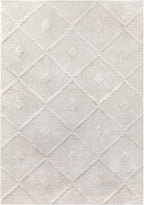 Antep Rugs Palafito 6x9 Geometric Shag Diamond High-Low Pile Textured Indoor Area Rug (Beige, 6'7" x 9')