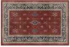 RUGGABLE Washable Vintage Area Rug – Verena Amber Red 2x3, Stain-Resistant, Non-Slip – Small Machine Washable Rugs for Living Room, Bedroom, Hallway, Entryway & Bathroom–with Standard Pad