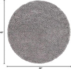 Unique Loom Solid Shag Collection Area Rug (4' 1" Round, Cloud Gray)