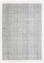 Hand-Tufted 100% Wool Pile Area Rug – Geometric Textured Grid Check Pattern – Thick and Durable Floor Carpet for Bedroom, Living Room, Kids Room, and Dining Area (Indigo Blue, 1' x 1')