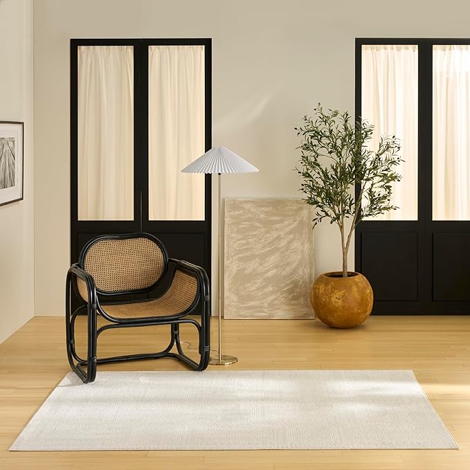 Nourison Home Nordic Ivory 4' x 6' Area Rug - Easy Clean, Non Shedding, Bed Room, Living Room, Dining Room, Kitchen (4' x 6')