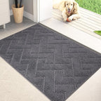 PURRUGS Dirt Trapping Door Mat 24" x 35.5", Non-Slip Machine Washable Entry Rug, Shoe Scraper, Dog Doormat, Super Absorbent Welcome Mat for Front & Back Door, Muddy Wet Shoes & Paws
