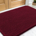 OLANLY Dog Door Mat for Muddy Paws 34x21, Absorbs Moisture and Dirt, Absorbent Non-Slip Washable Doormat, Quick Dry Chenille Mud Mat for Dogs, Entry Indoor Entryway Carpet for Inside Floor, Burgundy