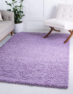 Unique Loom Solid Shag Collection Area Rug (8' x 11' Rectangle, Lilac)