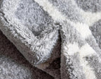 Rugs.com Lattice Frieze Collection Rug – 8' x 10' Oval Light Gray Medium Rug Perfect for Living Rooms, Large Dining Rooms, Open Floorplans
