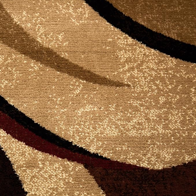 Home Dynamix HD5382 Tribeca Collection 3-Piece Area Rug Set, Brown/Red