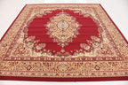 Unique Loom Reza Collection Traditional Persian Style Area Rug, Square 8' 0" x 8' 0", Burgundy/Ivory