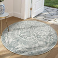 Lahome Bohemian Round Area Rugs, Washable Small Round Rug 3ft Soft Non-Slip Circle Rugs for Entryway, Low Pile Non-Shedding Print Indoor Carpet for Kitchen Laundry Bathroom, Beige