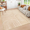 Lahome Abstract Washable Area Rug 6x9, Soft 6x9 Rug for Living Room Ultra-Thin Non Slip Bedroom Rug, Rainbow Orange Throw Carpet for Dining Room(6'x9',Orange)