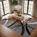 Rugshop Wavy Circles Design Area Rug, Non-Shedding Carpet for Living Room, Dining Room, or Bedroom,Grand Room,Open Spaces Gray, 10' x 14'