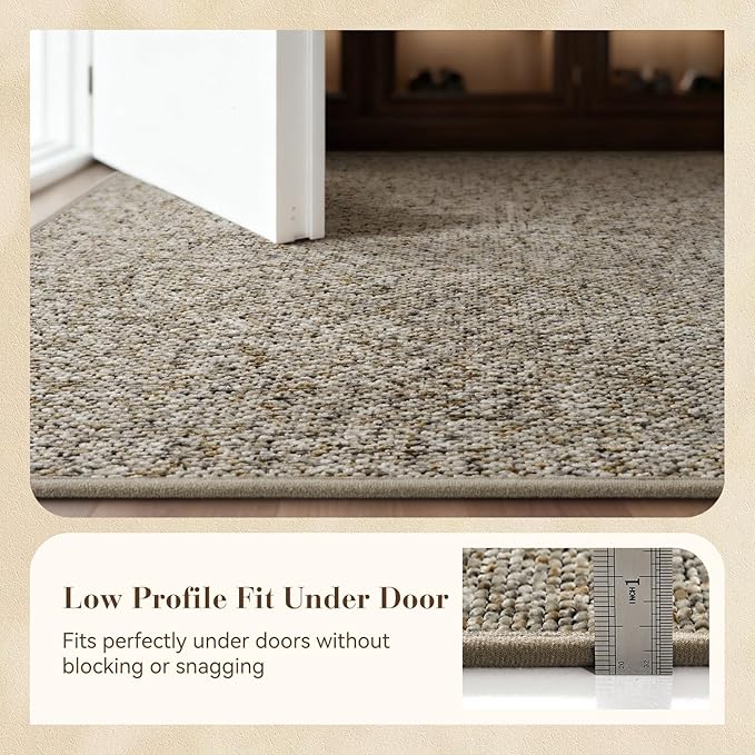 MontVoo Door Mat Indoor Entrance Doormat, Absorbent Durable Rubber Non Slip Front Door Mat for Inside Entry Entryway Dirt Trapper Welcome Mat, Grey Brown 32''x48''