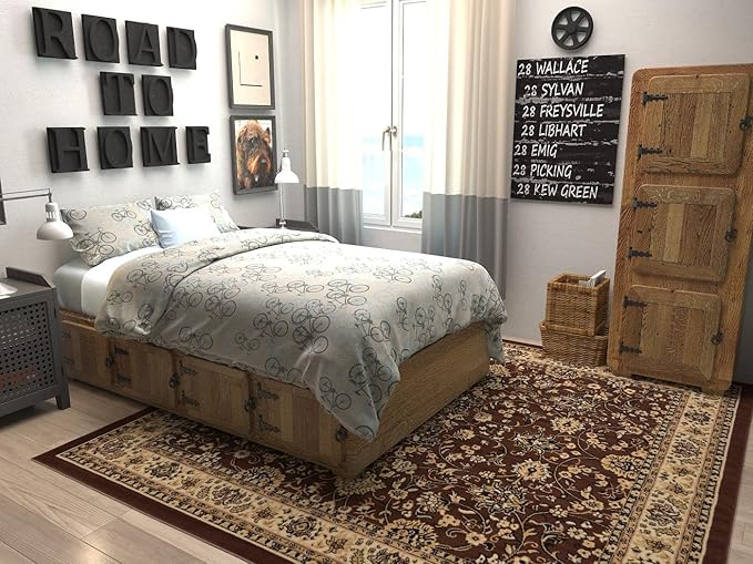 Unique Loom Sialk Hill Collection Area Rug - Washington (7' 10" Square Brown/Black)