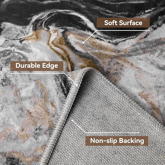 5x7 Area Rugs for Living Room, Modern Abstract Rug for Bedroom, Contemporary Machine Washable Rug, Large Stain Resistant Carpet for Dining Room Playroom Home Office, Pet & Kids Friendly
