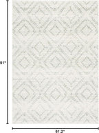 SAFAVIEH Adirondack Collection Area Rug - 5'1" x 7'6", Ivory & Green, Modern Diamond Distressed Design, Non-Shedding & Easy Care, Ideal for High Traffic Areas in Living Room, Bedroom (ADR131X)