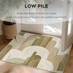 Abstract Geometry Rugs for Entryway, 2x3 ft, Minimalist Geo Arched Area Rugs for Bedroom Kitchen Entrance, Soft Non Slip Washable Mid Century Modern Indoor Door Mat Home Decorations Dt-Ghf-19