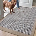 LUMI Inside Door Mat for Entry 32"x47", Absorbent, Dirt Trapper, Low Profile Thin, Non Slip Mats with Rubber Backing, Ideal for Indoor, High Traffic, Garage, Entrance, Classic Beige