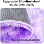 Zentavio Large Area Rugs for Living Room Purple Rugs for Girls Room 9x12 Carpet for Bedroom Washable Soft Fluffy Shag Aesthetic Plush High Pile Throw Rug for Nursery Kids Room Dorm Room Tie-Dyed
