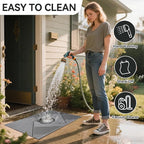 Front Door Mat 31''x47'', Non Slip Absorbent Muddy Dirt Resist Washable Low-Profile Indoor Doormat, Welcome Entryway Door Mats, Grey