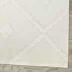 Antep Rugs Palafito 5x7 Geometric Shag Diamond High-Low Pile Textured Indoor Area Rug (White, 5'3" x 7'6")