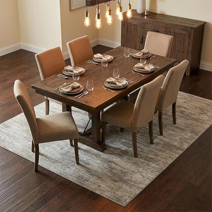 Garvee Modern Area Rug for Bedroom 5x7 Throw Rugs for Living Room, Machine Washable Area Rugs with Rubber Backing, Non Shedding Low Pile Carpet Stain Resistant Soft Mats for Nursery Dining Room, Camel