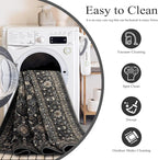 Area Rug Non Slip Machine Washable Ultra Soft Living Room/Bedroom/Kitchen/Outdoor/Classroom Black Grey, 5'×7'