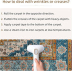 YJ.GWL Area Rugs for Living Room 4x6 Machine Washable Rugs for Bedroom, Non Slip Floral Vintage Rug Indoor Carpet, Stain Resistant Throw Rug for Dining Room Kitchen, Brown Blue