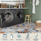 Lahome Floral Hallway Runner - 2x6 Washable Non-Slip Kitchen Runner Rug, Throw Lightweight Soft Bathroom Runner Rug Grey Paisley Print Indoor Carpet Runner for Entrance Bedroom Laundry Living Room