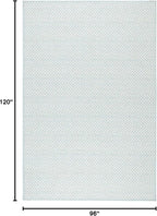 Dash & Albert Herringbone Navy Machine Washable Rug, 7.5 X 9.5 Feet, Blue Geometric Pattern