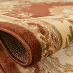 Rugs.com Chateau Collection Rug – 6 Ft Square Brick Red Medium Rug Perfect for Living Rooms, Kitchens, Entryways