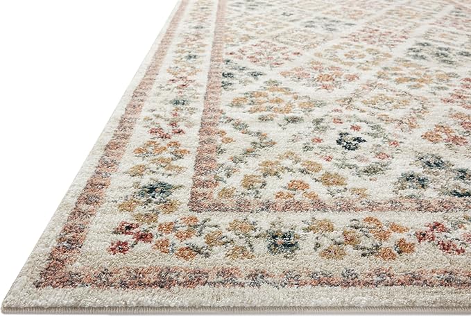 Loloi Rifle Paper Co. Laurel Collection LAU-04 Cream/Multi 5'-3" x 7'-8" Area Rug