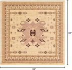 Unique Loom Taftan Collection Border Geometric Tribal Inspired Design Area Rug (8' 0 x 8' 0 Square, Ivory/ Tan)