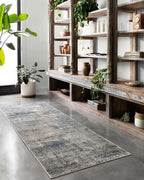 Loloi Teagan Collection TEA-05 Denim/Slate 2'-8" x 4' Accent Rug, Large, Soft Neutral Rug, High-Traffic for Living Room, Bedroom, Home Office, Dining Area