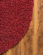 Unique Loom Davos Shag Collection Area Rug - Solid (5' 3" x 8' Oval, Poppy)