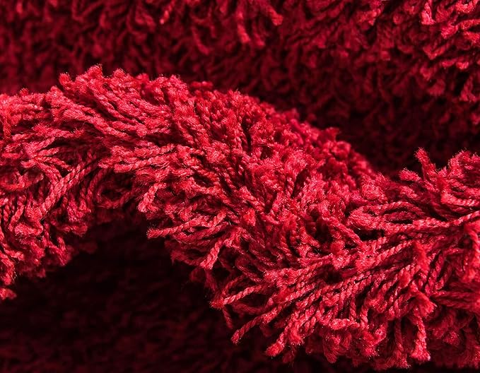 Unique Loom Solid Shag Collection Area Rug (2' 2" x 3' 1" Rectangle, Cherry Red)