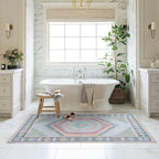 Fame Living Washable Area Rug. Modern Farmhouse. Vintage. Turkish. Bohemian. Distressed. Oriental. Traditional. Rugs for Living Room. Dining. Bedroom. Office. Entryway. Foyer. (856GP, 9'5" x 14')
