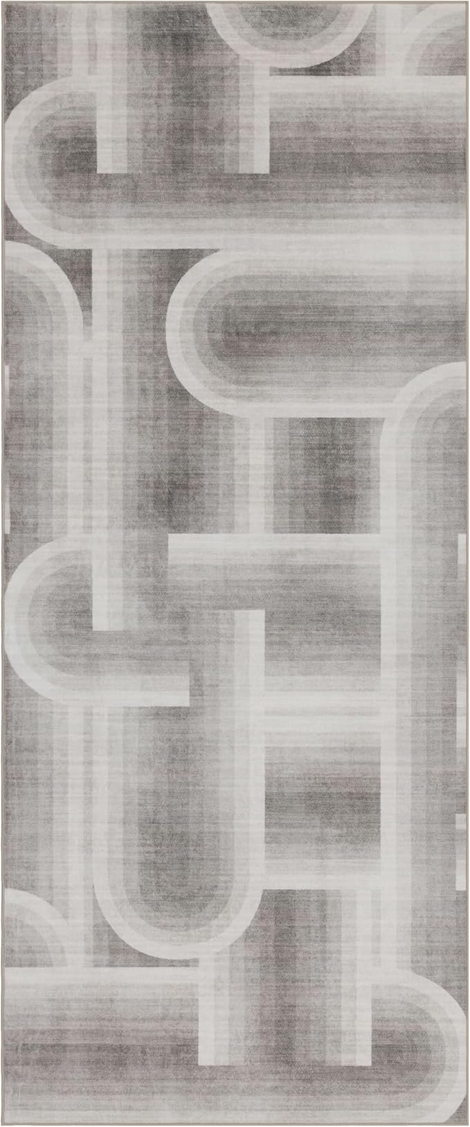 ReaLife Rugs Machine Washable Area Rug Runner - Living Room Bedroom Bathroom Kitchen Entryway Office - Non-Slip Baking Low Pile Stain Resistant Premium - Modern Geometric - Lyra - Beige 2'6" x 8'