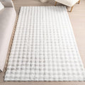 Nuloom Jeni Off-White, 6' x 9', Solid Faux Rabbit, Fluffy and Cozy, High Traffic, Stain Resistant, Easy Clean, Durable Washable Area Rug for Bedroom, Living Room, Dining, Den, Foyer, Entryway