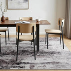 Toneed Abstract Area Rug Modern Washable Rug Soft Non Slip Rug Low Pile for Bedroom Living Room Dining Room Coffee Brown 9x11 Feet