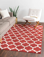 Rugs.com Lattice Collection Rug – 3' x 5' Dark Terracotta Medium Rug Perfect for Entryways, Kitchens, Breakfast Nooks, Accent Pieces