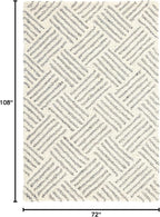 Dash & Albert Layers Grey Hand Hooked Wool Rug, 6 X 9 Feet, Grey/Ivory Geometric Pattern
