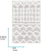 Livabliss Hapsburg Moroccan Shag Area Rug, 2' x 2'11", Light Gray