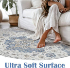 jinchan Area Rug 2x3 Vintage Entryway Rug Washable Boho Indoor Doormat Floral Medallion Small Door Mat Non Slip Retro Soft Thin Classic Carpet for Kitchen Bathroom Bedroom Blue